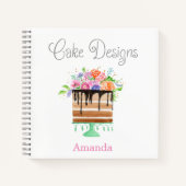 Cake Design Waterverf Bloemencake Design Notitieboek (Voorkant)