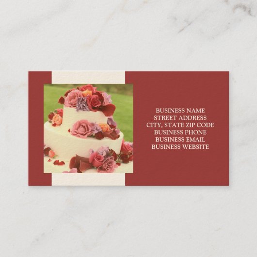 Cake Designer of Wedding Visitekaartjes (Voorkant)
