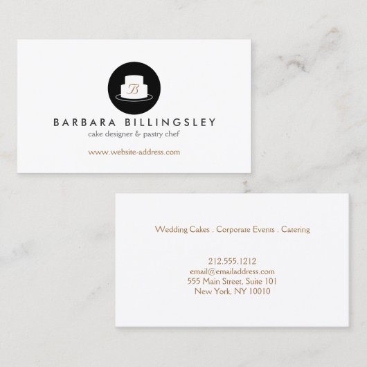  Cake Embleem Logo Bakkerij I Visitekaartje (Voorkant / Achterkant)