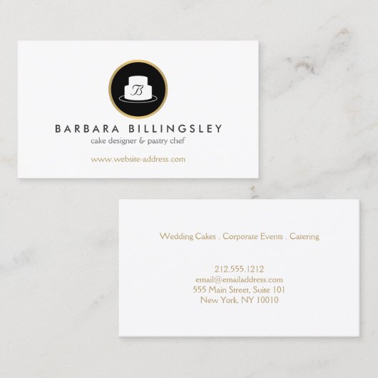  Cake Embleem Logo Bakkerij II Visitekaartje (Voorkant / Achterkant)