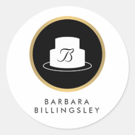  Cake Embleem Logo en Naam Bakkerij Sticker