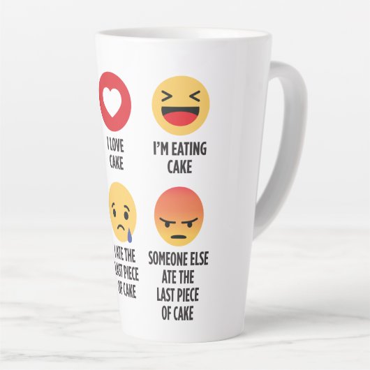 Cake Emojis Latte Mok (Rechterhoek)