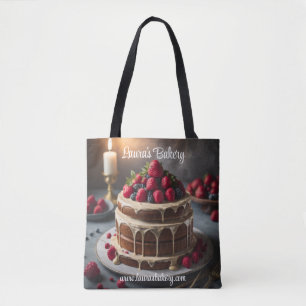 Cake en bessen Foodie bakkers boodschappentas Tote Bag