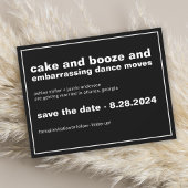 Cake en Booze Grappig Bewaar de Datum met Foto Save The Date