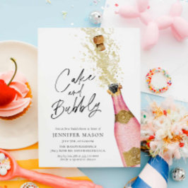 Cake en Bubbly Champagne Vrijgezellenfeest Kaart