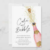 Cake en Bubbly Champagne Vrijgezellenfeest Kaart (Voorkant)