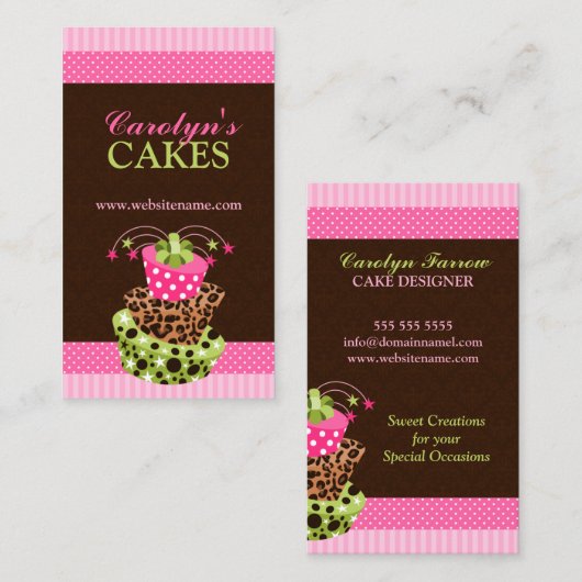 Cake en Damask Bakery Visitekaartje (Voorkant / Achterkant)