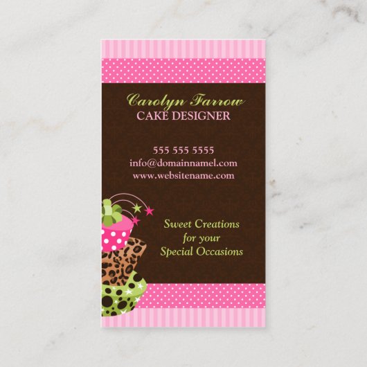 Cake en Damask Bakery Visitekaartje (Achterkant)