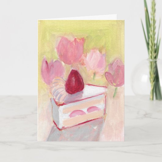 Cake en Tulip Kaart (Voorkant)