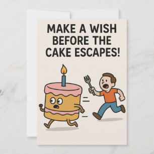 cake escape chase feestdagenkaart
