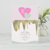 Cake Faux Gold Monogrammed Vrijgezellenfeest Kaart (Staand voorkant)