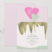 Cake Faux Gold Monogrammed Vrijgezellenfeest Kaart (Voorkant / Achterkant)