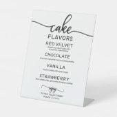 Cake Flavors zwart-wit kalligrafiesymbool Reclamebord Met Voetstuk (Voorkant)