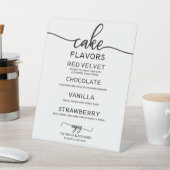 Cake Flavors zwart-wit kalligrafiesymbool Reclamebord Met Voetstuk (Insitu)