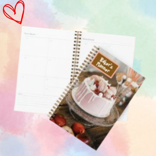 Cake Food Modern Trend Macaroon Baker's Tekst Planner