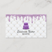 Cake gebak Chef Paarse Drip Icing Luxe Bakkerij Visitekaartje (Voorkant)