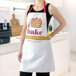 Cake Gold Bourgogne Rode Bake Moderne Vette Typogr Schort<br><div class="desc">Hier is een prachtige manier om het bakplezier te vergroten en uw bedrijf verder te promoten. Voeg extra schittering toe aan je culinaire avonturen wanneer je dit elegante, verfijnde, eenvoudige en moderne schort draag. "I bake" in stoffige bordeauxrode vetgedrukte typografie, een grafische bordeauxrode, perzik- en goudkleurige glittertaart en een mat...</div>