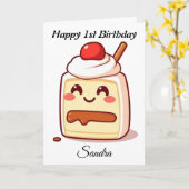 Cake Happy Birthday Kaart (Gele Bloem)