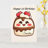 Cake Happy Birthday Kaart (Gele Bloem)