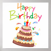 Cake Happy Birthday Poster (Voorkant)