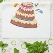 Cake Happy Birthday Theedoek (Gevouwen)