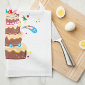 Cake Happy Birthday Theedoek (Quarter Fold)