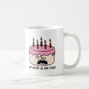 Cake Head on Fire Funny Mug Koffiemok