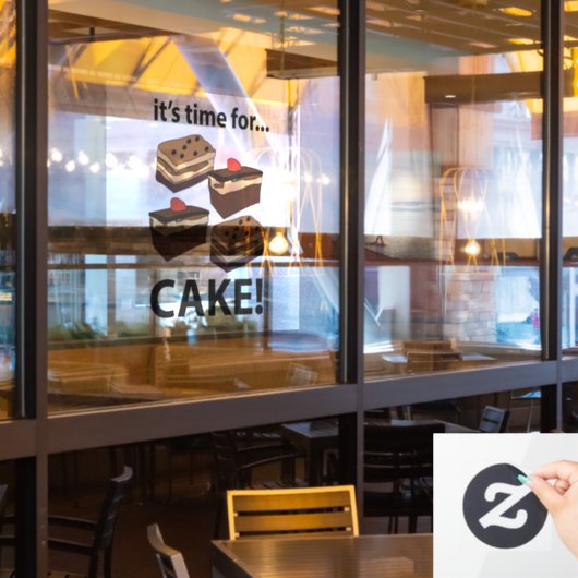 Cake Het is tijd voor cake bakkerij restaurant Raamsticker (Restaurant Raam)