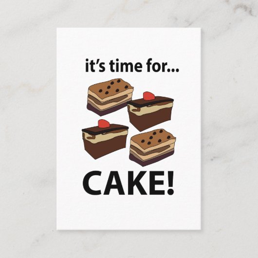 Cake Het is tijd voor taart Visitekaartje (Voorkant)