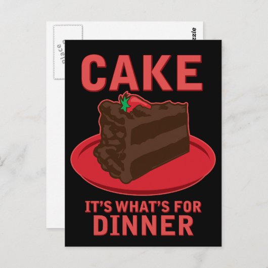 Cake, het is wat er is voor DInner Briefkaart (Voorkant / Achterkant)
