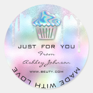 Cake Homemade Bakery Sweets Muffin Logo Holograaf Ronde Sticker