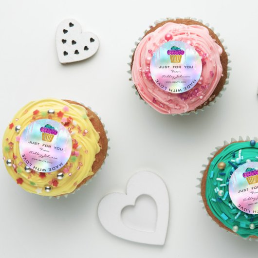 Cake Homemade Bakery Sweets Muffins Logo Ombre Ronde Sticker