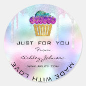 Cake Homemade Bakery Sweets Muffins Logo Ombre Ronde Sticker (Voorkant)