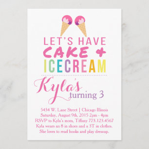 Cake & Ice Cream Invite Kaart