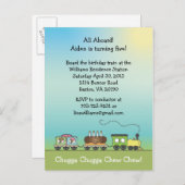 Cake & Ice Cream Train -Briefkaart Uitnodigen Uitnodiging Briefkaart (Voorkant / Achterkant)