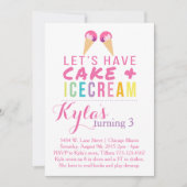 Cake & Ice Cream Uitnodigen Kaart (Voorkant)