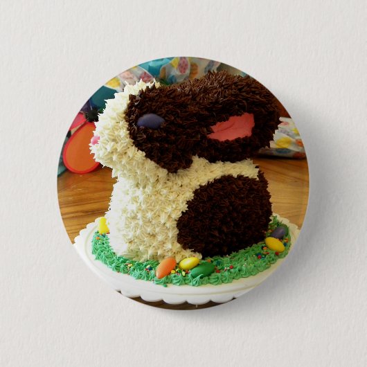 Cake II van het konijntje Ronde Button 5,7 Cm (Voorkant)