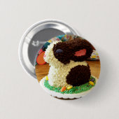 Cake II van het konijntje Ronde Button 5,7 Cm (Voorkant /achterkant)