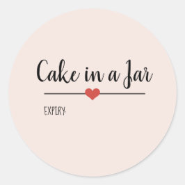 Cake in a Jar blush roze script custom Classic Rou Ronde Sticker