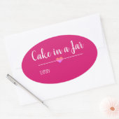 Cake in a Jar blush roze script custom Oval Sticke Ovale Sticker (Envelop)