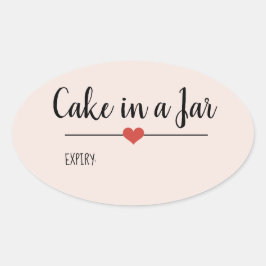 Cake in a Jar blush roze script custom Ovale Sticker