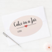 Cake in a Jar blush roze script custom Ovale Sticker (Envelop)