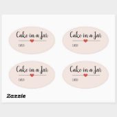 Cake in a Jar blush roze script custom Ovale Sticker (Vel)