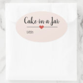 Cake in a Jar blush roze script custom Ovale Sticker (Tas)