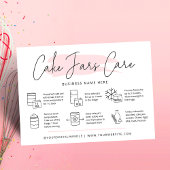Cake in a Jar Care Kaarten Modern Roze Waterverf Visitekaartje
