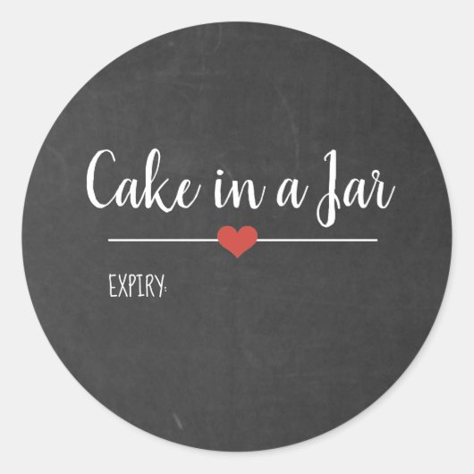 Cake in een Jar black chalkboard aangepast Ronde Sticker (Voorkant)