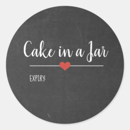 Cake in een Jar black chalkboard aangepast Ronde Sticker