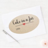 Cake in een Jar kraft manuscriptdouane Ovale Sticker (Envelop)