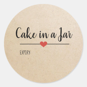 Cake in een Jar kraft manuscriptdouane Ronde Sticker