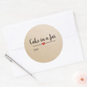 Cake in een Jar kraft script aangepast Klassieke R Ronde Sticker (Envelop)
